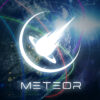 Logo of Meteor™ AstroCartoGraphy software. It is a meteor crashing into a planet with a space background and "Meteor" stylish name in writing in white on the bottom.